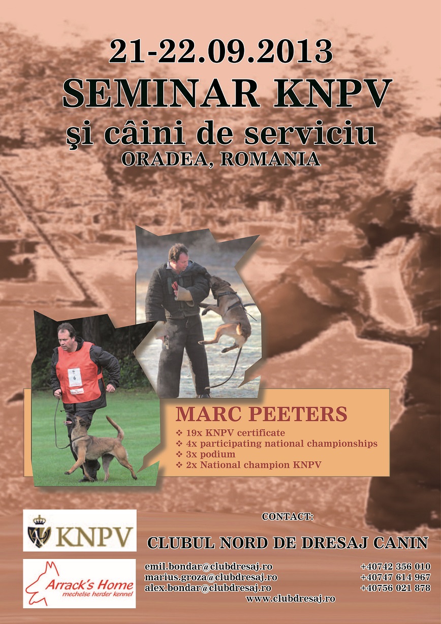 Seminar KNPV si caini de serviciu cu Marc Peeters